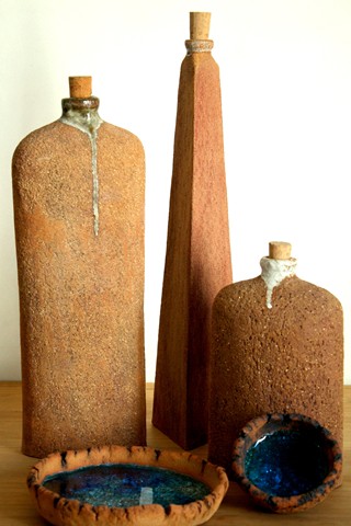 Ceramics - Ceramics by Raquel, Bottles and bowls set