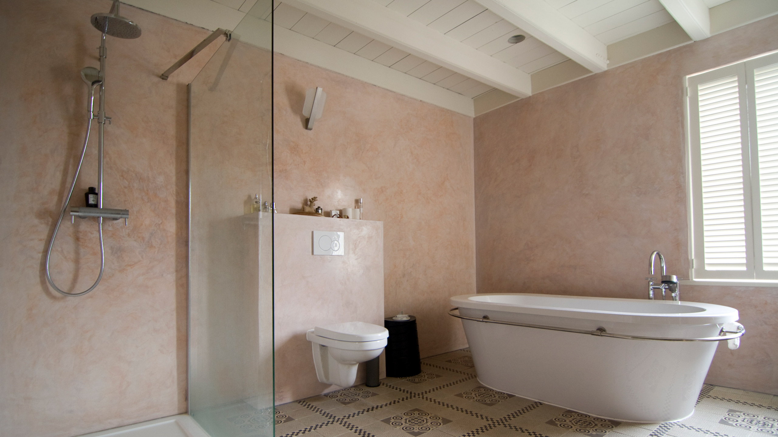 Residential - Luminous luxury Bathroom, Oxide purple waterproof stucco