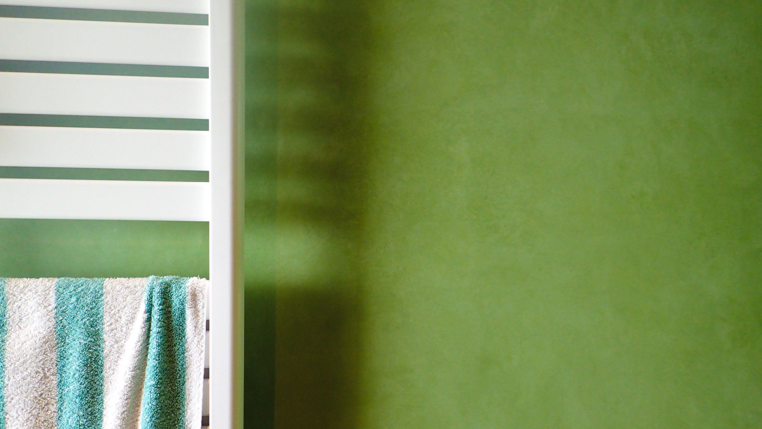 Residential - Luxury walk in shower, Waterproof bright green stucco